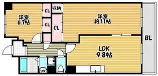 サニーヒル忍ケ丘【308号室】の間取り