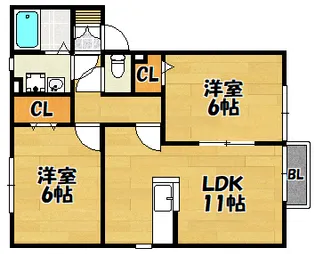エーデルハイムA棟【205号室】の間取り