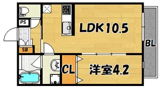 エマイユ鴻池【206号室】の間取り