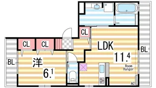 ダイヤモンドディールーム【203号室】の間取り