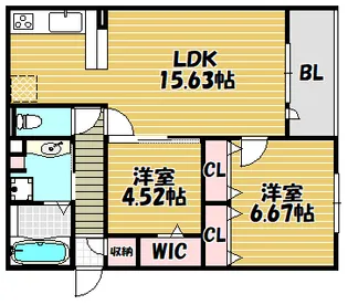 プロスパー東大阪【305号室】の間取り