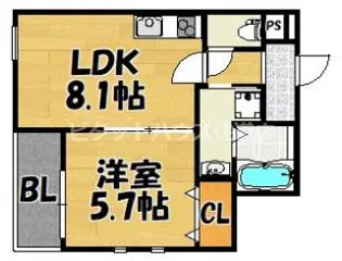サクパレス諸福【201号室】の間取り