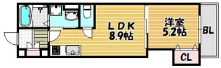 ラモーナ諸福1【202号室】の間取り