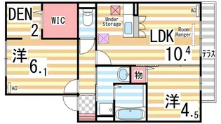 グランドゥール畷【103号室】の間取り