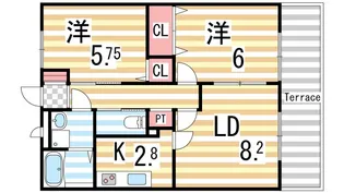 メゾンドエトワール【A102号室】の間取り