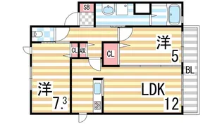 ハイムボナール【202号室】の間取り