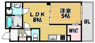 ピレーネ諸福【201号室】の間取り