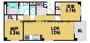 東祥グレイス角田【303号室】の間取り
