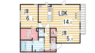 ヴィラージュキムラ【202号室】の間取り