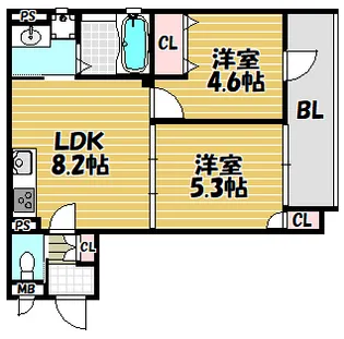 ラモーナ北条1【201号室】の間取り