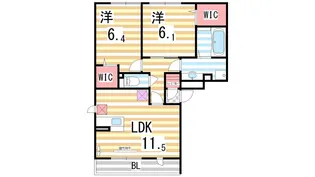 ステラ平野屋【101号室】の間取り