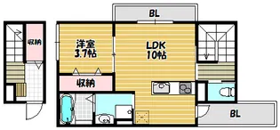 フォレストメゾン南鴻池【203号室】の間取り