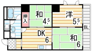 グラシア南津の辺【201号室】の間取り