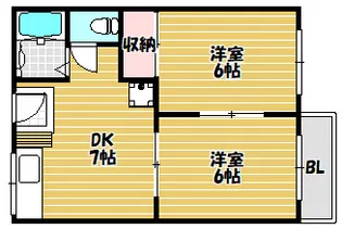 紀之国ハイツ【202号室】の間取り