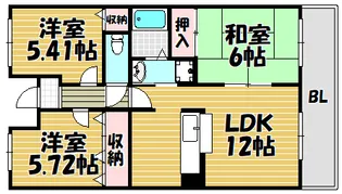 セレコート住道【203号室】の間取り
