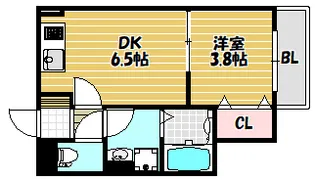 ジョイフルハウス岡山東【201号室】の間取り