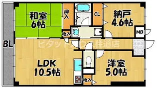 グランドール鴻池【102号室】の間取り
