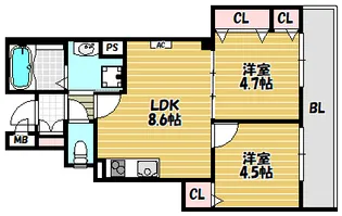 ラモーナ清瀧【2階】の間取り