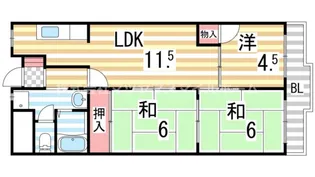 グランドール福川【603号室】の間取り
