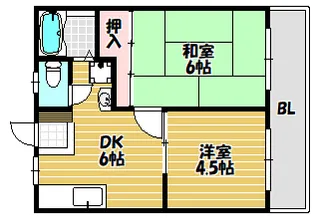 船本ハイツA棟【105号室】の間取り