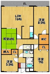フェルザ住道【702号室】の間取り