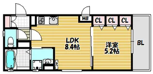 クリエオーレ南津の辺町の間取り