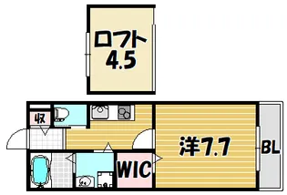エムズコート吉田【204号室】の間取り