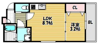 ルレーヴ今津ノース【205号室】の間取り
