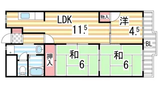 グランドール福川【302号室】の間取り