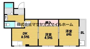 第三シャルマン四條畷【303号室】の間取り