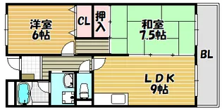ディアコート氷野【404号室】の間取り