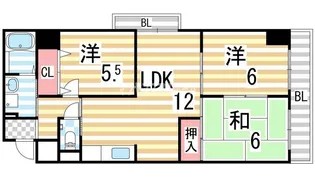 サンクレール鴻池【501号室】の間取り