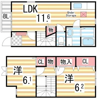エクセルハイム【202号室】の間取り