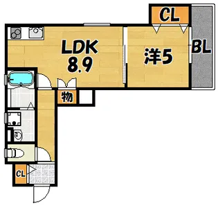 ロータス鴻池【203号室】の間取り