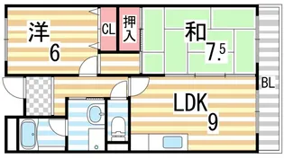 ディアコート氷野【401号室】の間取り