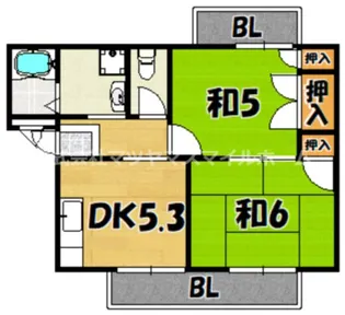 フラットタームー【201号室】の間取り