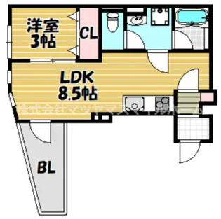 ALEGRIA住道SOUTH【102号室】の間取り