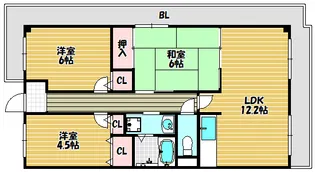 ブリランテ鶴見【307号室】の間取り