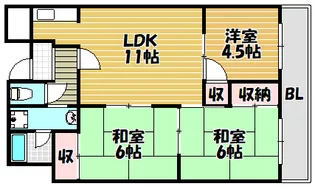 ハピネス39【203号室】の間取り