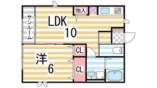 サンメゾンひの【201号室】の間取り