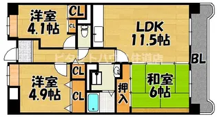 ロイヤル鶴見【605号室】の間取り