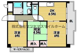 カルム東大阪【201号室】の間取り