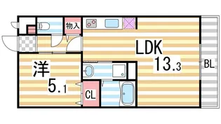 アムール清瀧【1階】の間取り