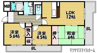ヴィザージュ鶴見緑地【605号室】の間取り