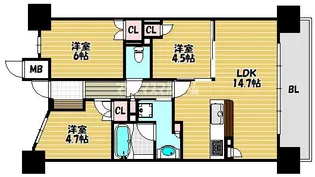 ファインレジデンス住道駅前の間取り