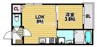 サフィールロジェ大阪城公園【201号室】の間取り