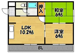 プレアール蔀屋本町【2E号室】の間取り