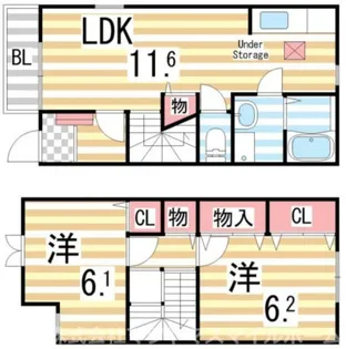 エクセルハイム【203号室】の間取り