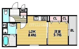 フォレストクリエオーレ諸口【1階】の間取り