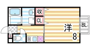 サンモールC棟【106号室】の間取り